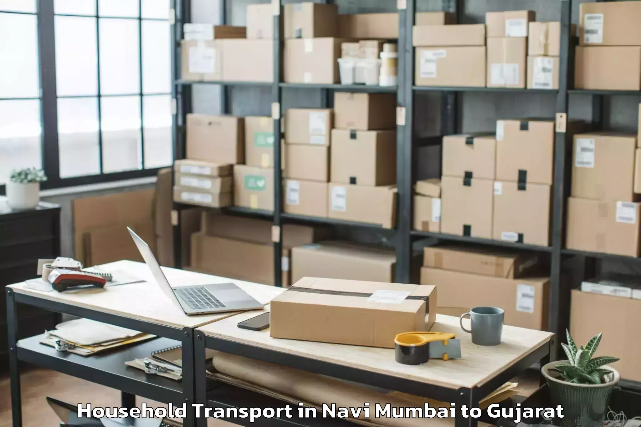 Book Navi Mumbai to Dediapada Household Transport Online